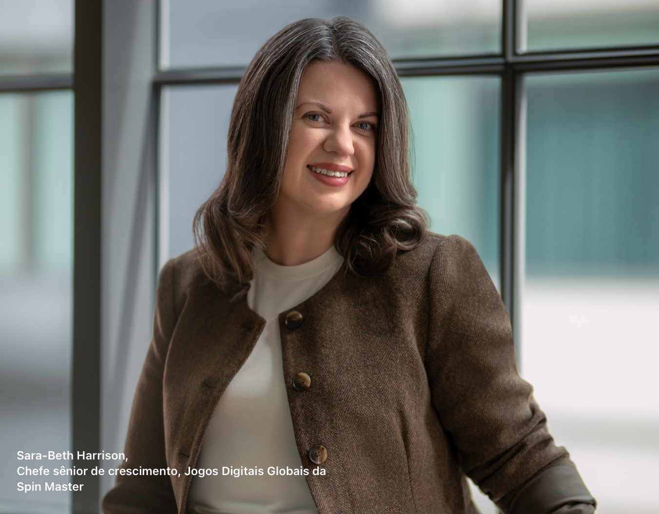 Uma foto de Sara-Beth Harrison, chefe sênior de crescimento de Jogos Digitais Globais da Spin Master.