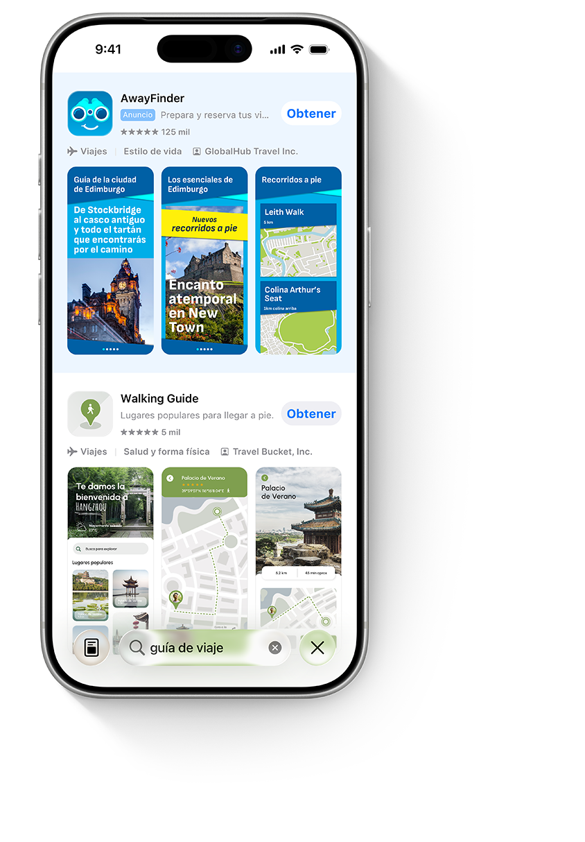 iPhone que muestra un anuncio en la parte superior de los resultados de búsqueda