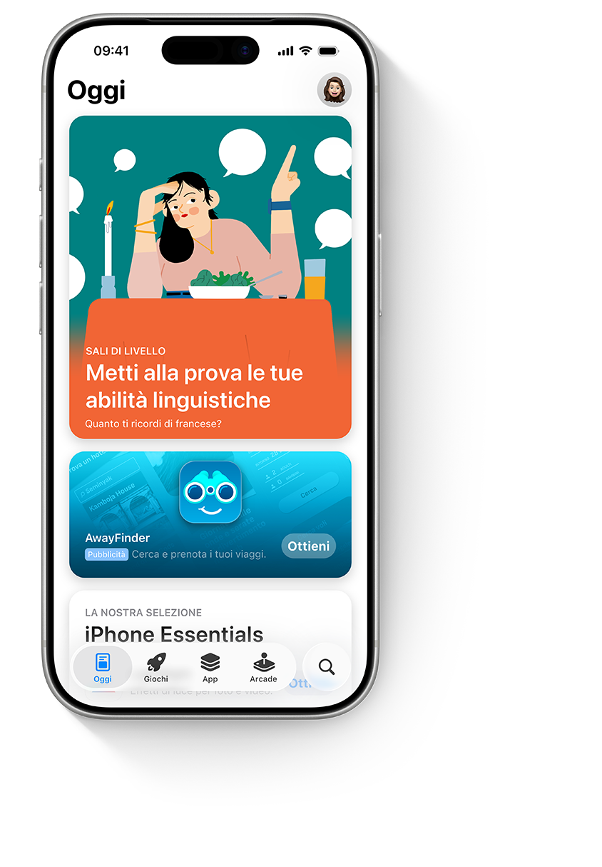 iPhone che mostra un annuncio nel pannello Oggi