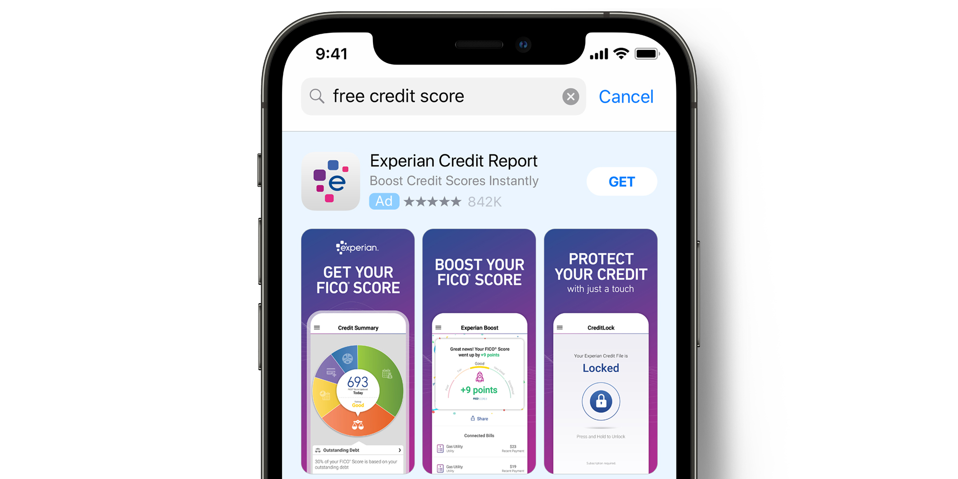 Annuncio di Experian nell’App Store