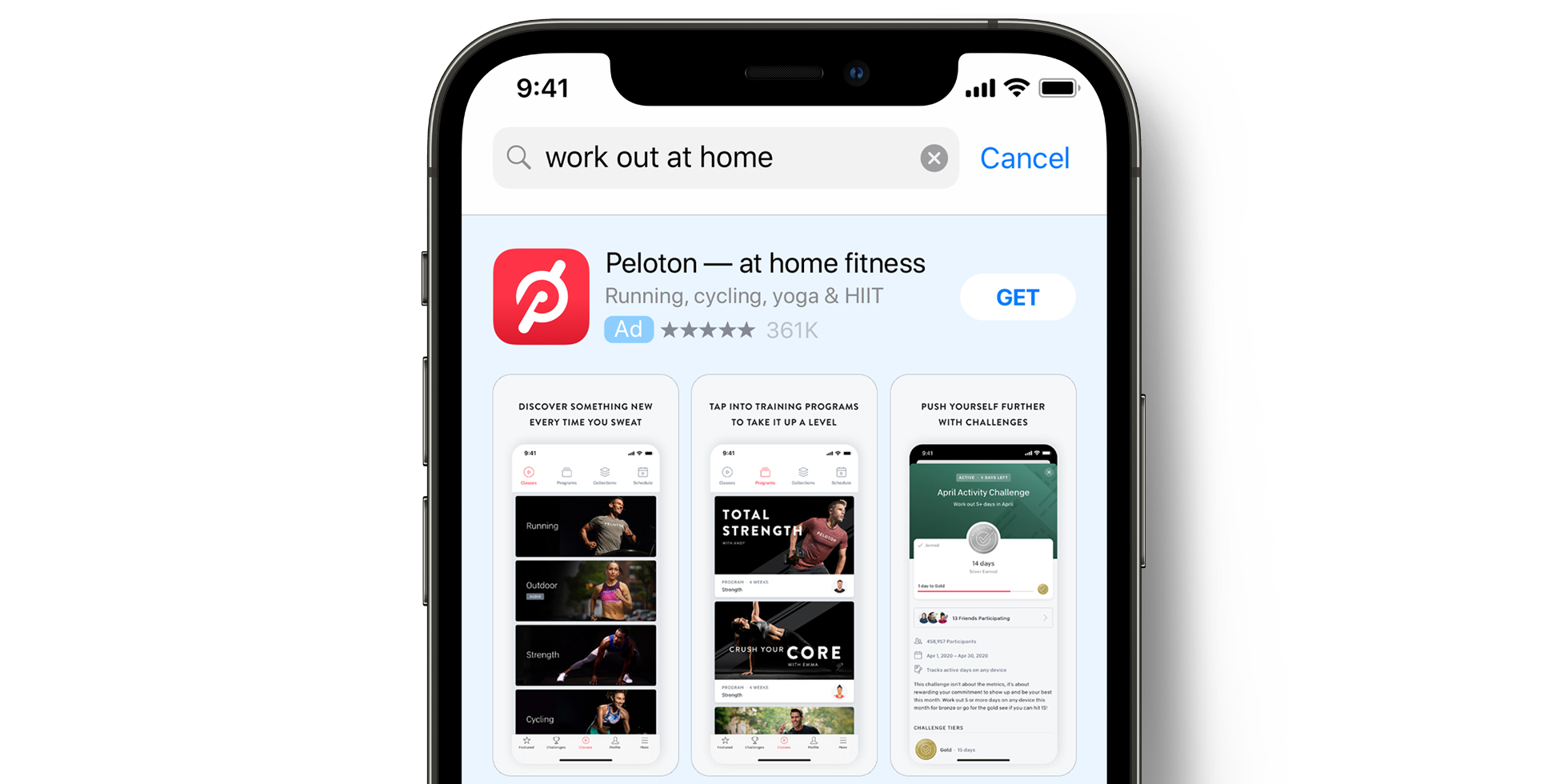App StoreでのPeloton Digitalの広告