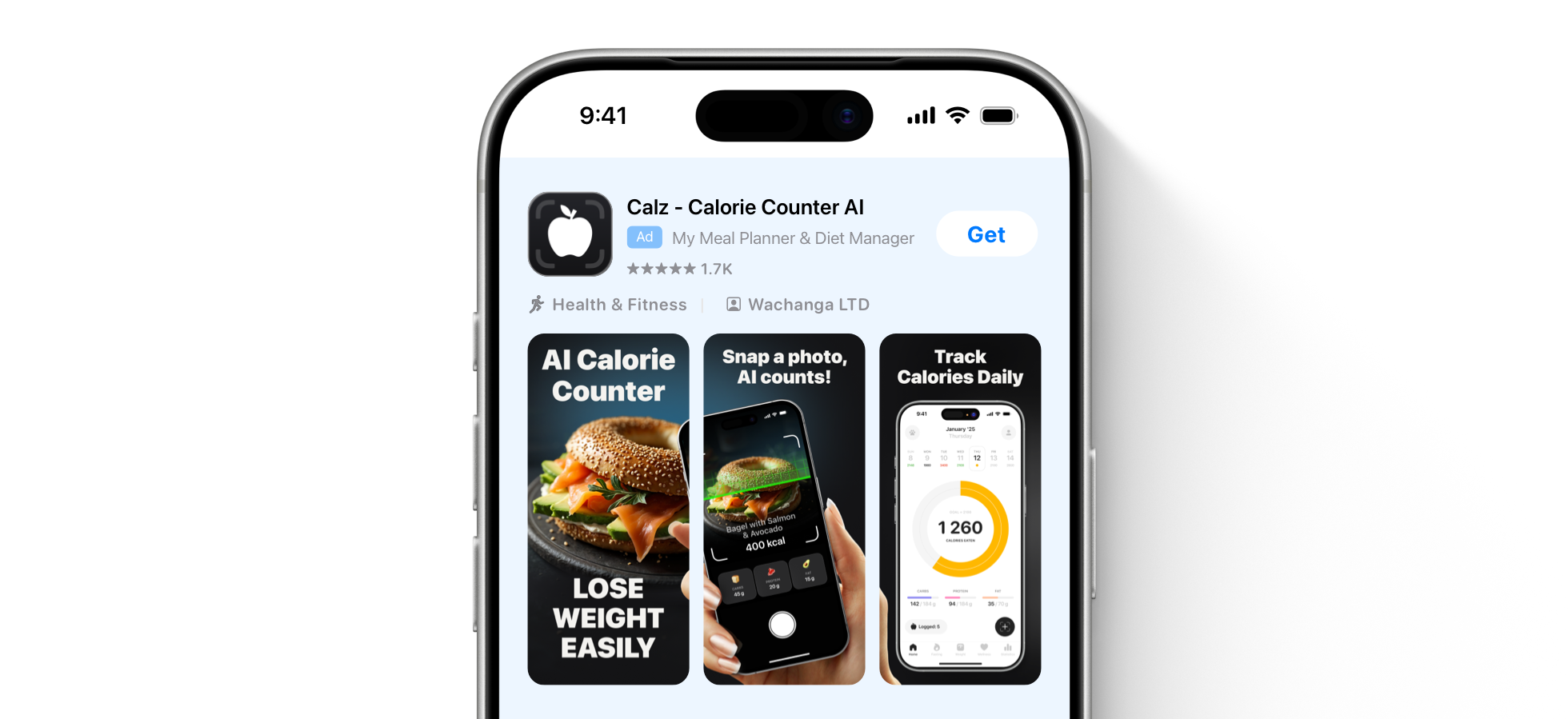 Calz — Счетчик калорий на базе ИИ — Реклама в App Store 
