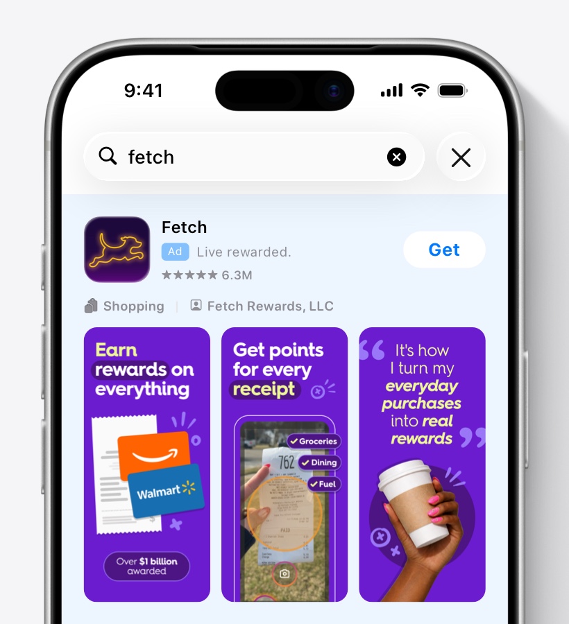 A search results ad variation for Fetch showcasing evergreen benefits of using the app.