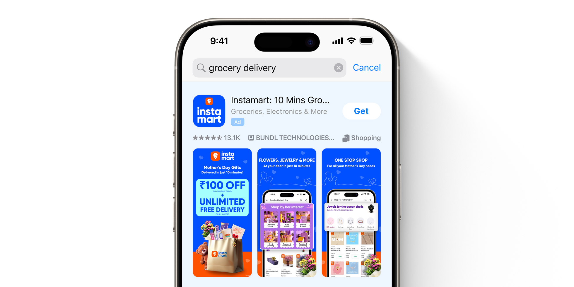 Instamart ad on the App Store 