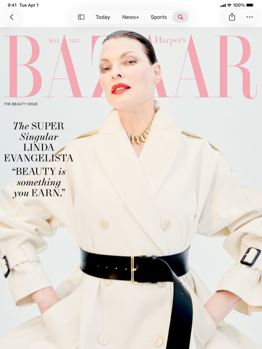 Обложка журнала Harper’s Bazaar с фотографией модели Линды Евангелисты.