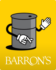  Обложка журнала Barron's с изображением нефтяной бочки с руками, скрещивающими пальцы за спиной.
