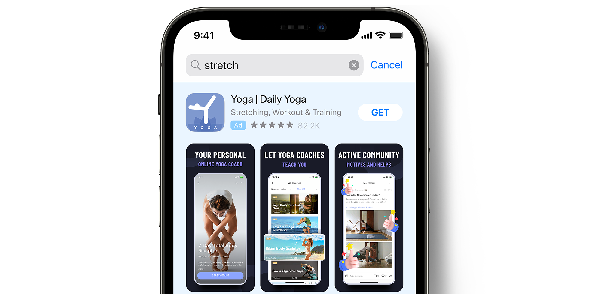 App Store 上的每日瑜伽广告