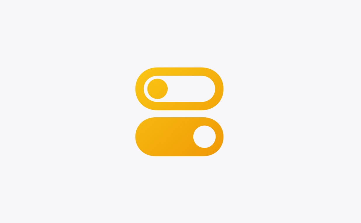 Umschalt-Symbol, das Kontrolle vermittelt.