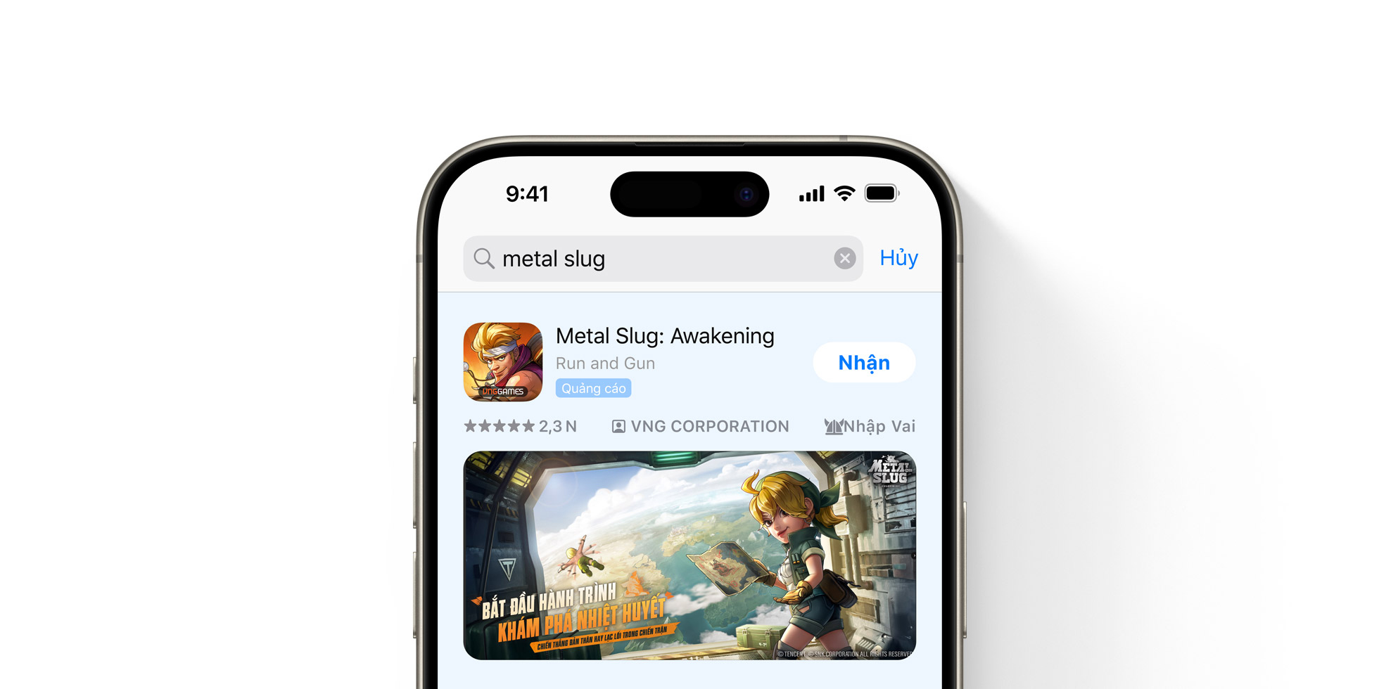 App StoreでのMetal Slug: Awakening広告 